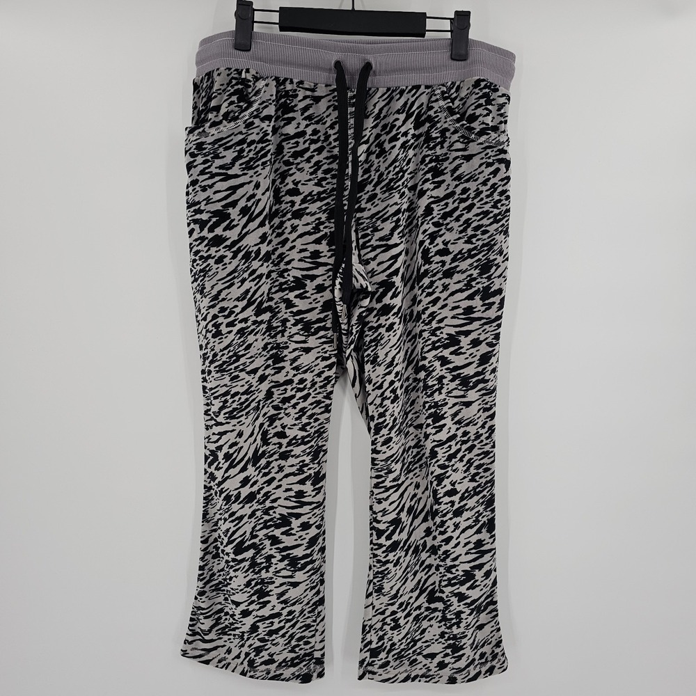 LuLaRoe Cozy Jax Velour Pants  Size Large Animal Print Drawstring Super Soft